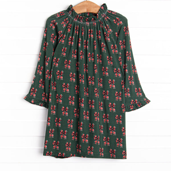 Christmas Cheer Bamboo Long Sleeve Night Gown, Green