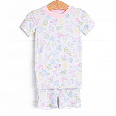Critter Crawlers Bamboo Pajama Short Set, Pink