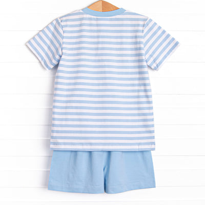 Charming Treats Applique Short Set, Blue