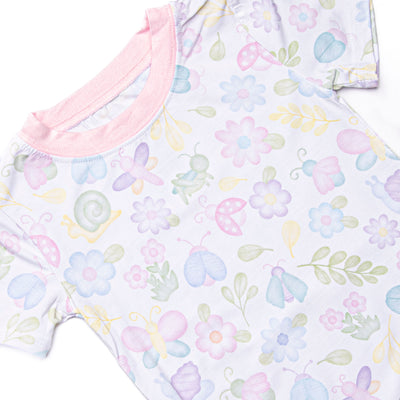 Critter Crawlers Bamboo Pajama Short Set, Pink