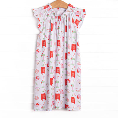 Letters to Santa Bamboo Night Gown, Pink