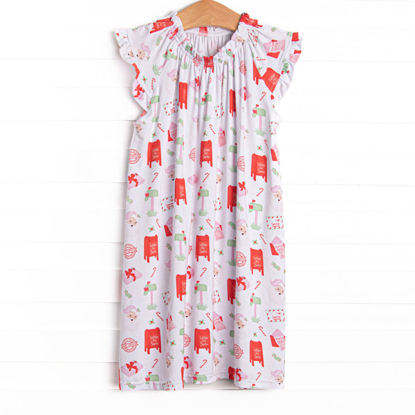 Letters to Santa Bamboo Night Gown, Pink