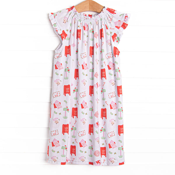 Letters to Santa Bamboo Night Gown, Pink