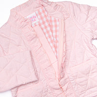 Quilted Ruffle Coat, Pink