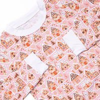 Gingerbread Village Bamboo Pajama Set, Pink