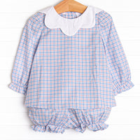 River Bib Bloomer Set, Blue