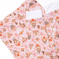 Gingerbread Village Bamboo Pajama Set, Pink