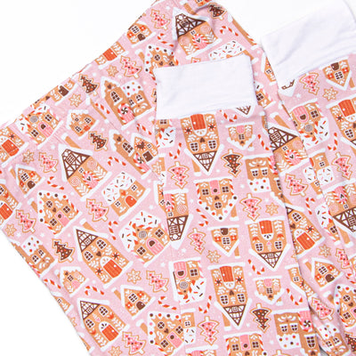 Gingerbread Village Bamboo Pajama Set, Pink