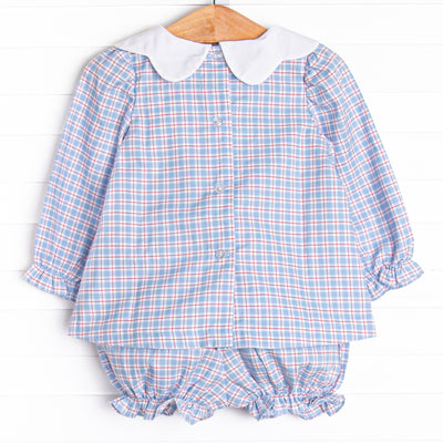 River Bib Bloomer Set, Blue