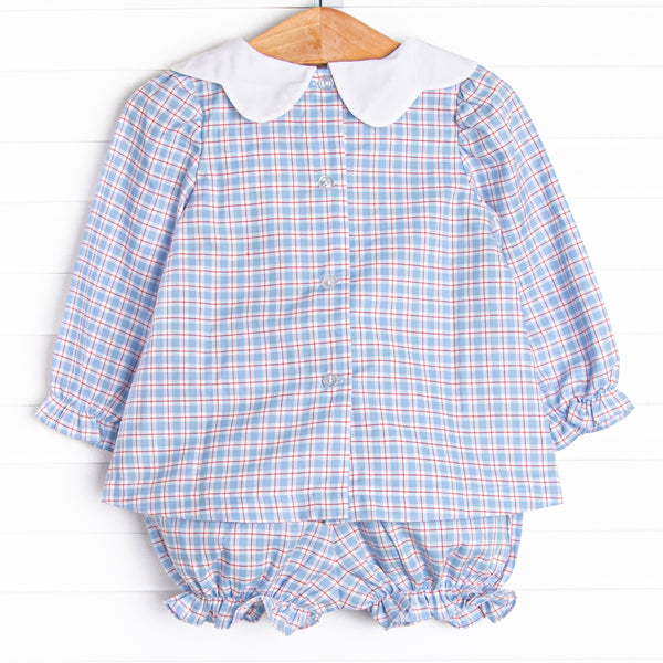 River Bib Bloomer Set, Blue