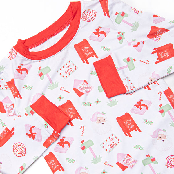 Letters to Santa Bamboo Pajama Set, Red