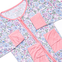 By the Bay Blooms Bamboo Zippy Pajama, Blue