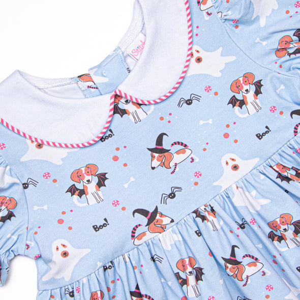 Boos and Barks Dress, Blue