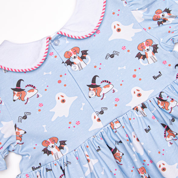 Boos and Barks Dress, Blue