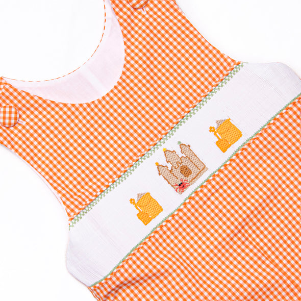 Crustacean Castle Smocked Jon Jon, Orange