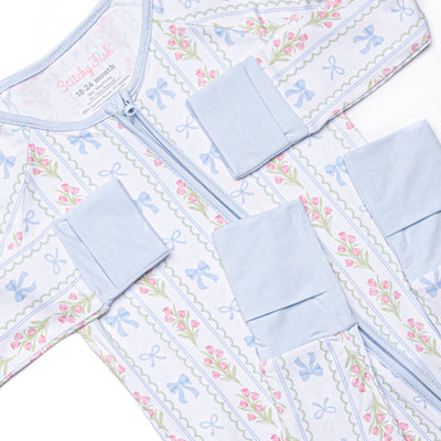 Delicate Details Bamboo Zippy Pajama, Blue