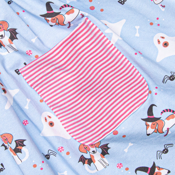 Boos and Barks Dress, Blue
