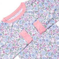 By the Bay Blooms Bamboo Pajama Set, Blue