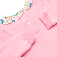 Poised Petal Bows Applique Sweatshirt Dress, Pink