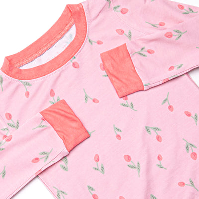 Recital Roses Bamboo Pajama Set, Pink