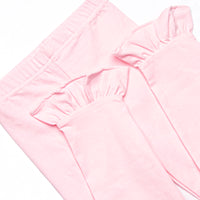 Pink Petals Applique Ruffle Legging Set, Blue