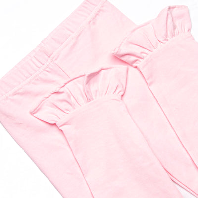 Pink Petals Applique Ruffle Legging Set, Blue