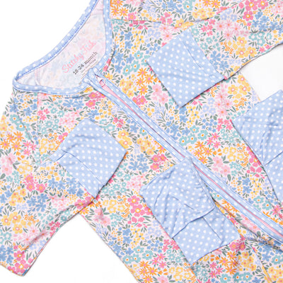 Island Blooms Bamboo Zippy Pajama, Blue