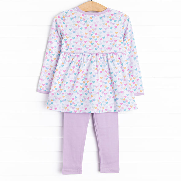 Heart to Heart Pocket Legging Set, Purple