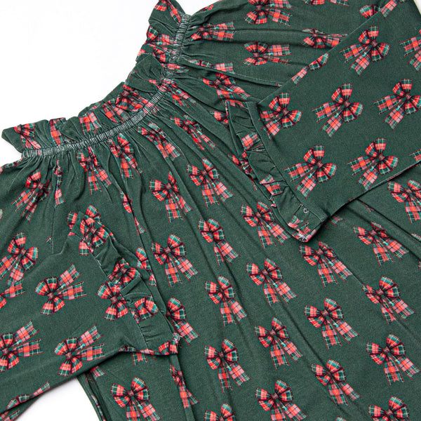 Christmas Cheer Bamboo Long Sleeve Night Gown, Green