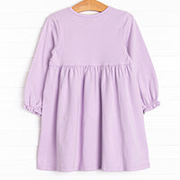 Ghostly Greeting Applique Dress, Purple