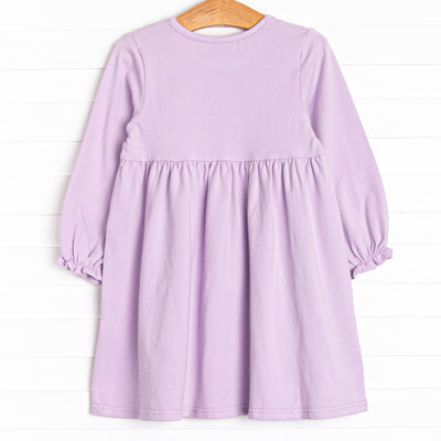 Ghostly Greeting Applique Dress, Purple