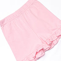 Scalloped Slices Embroidered Short Set, Green Seersucker