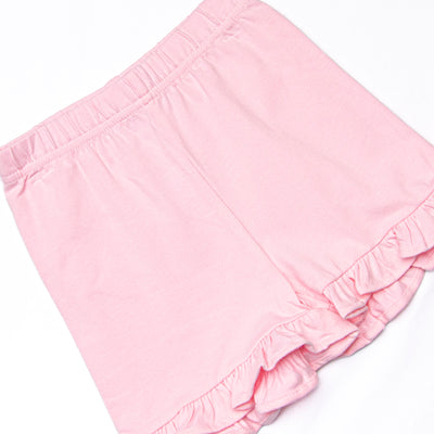 Scalloped Slices Embroidered Short Set, Green Seersucker