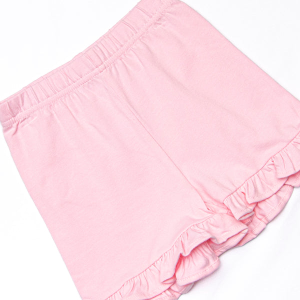 Scalloped Slices Embroidered Short Set, Green Seersucker