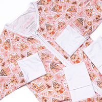 Gingerbread Village Bamboo Zippy Pajama, Pink