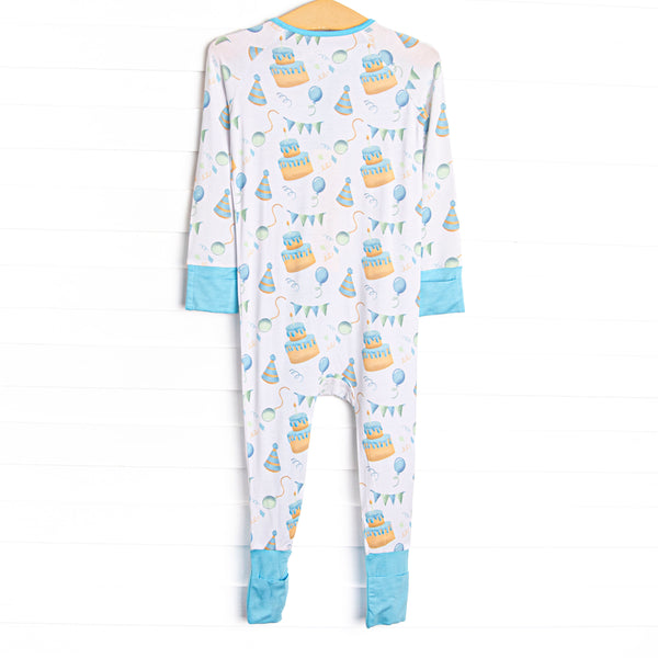 Birthday Bash Bamboo Zippy Pajama, Blue