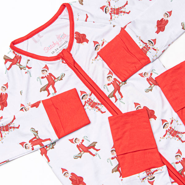 Prank Time Pal Bamboo Zippy Pajama, Red
