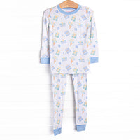 Party Favor Fun Bamboo Pajama Set, Blue