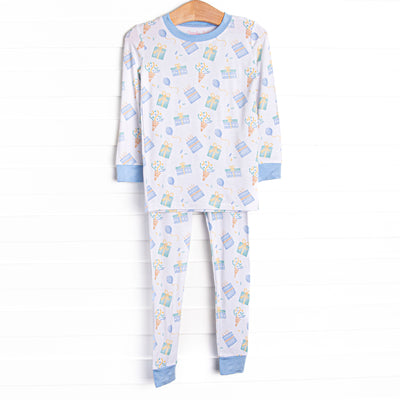 Party Favor Fun Bamboo Pajama Set, Blue