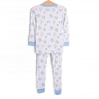 Party Favor Fun Bamboo Pajama Set, Blue