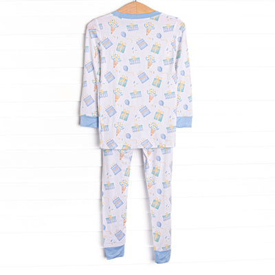 Party Favor Fun Bamboo Pajama Set, Blue