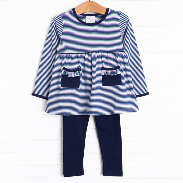 Lexie Legging Set, Navy Stripe