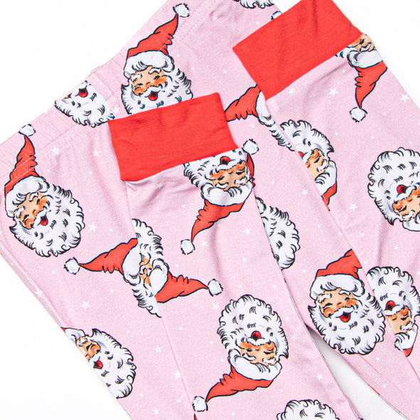 Pink Christmas Bamboo Pajama Set, Pink