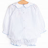 Precious Pumpkins Embroidered Bloomer Set, Blue Bitty Dot
