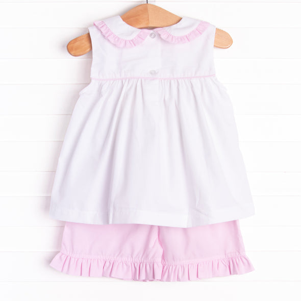 Gracie Gingham Smocked Short Set, Pink