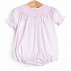 Scalloped Slices Smocked Bubble, Pink Seersucker