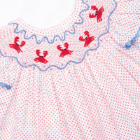 Don't Be Crabby Smocked Bubble, Red