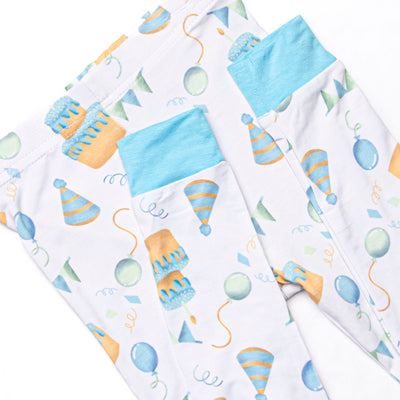 Birthday Bash Bamboo Pajama Set, Blue