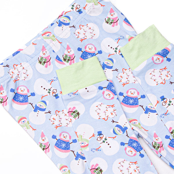 Frosty Friends Bamboo Pajama Set, Blue