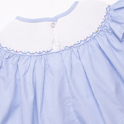 Fish Frenzy Smocked Ruffle Short Set, Blue